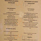 Les Jarres menu