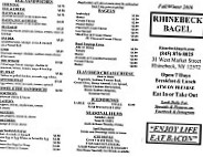 Rhinebeck Bagels Cafe menu