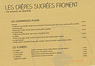 Crêperie Le Beffroi menu