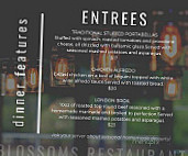 Blossoms menu