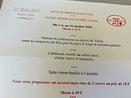 Le Mascaret menu