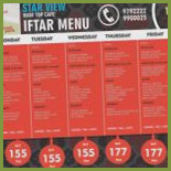 Star View Roof Top Cafe' menu