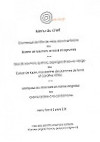 Bistro De Montcaud menu