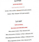 Le Cilaos menu