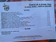 Pizzeria De La Grande Plage menu