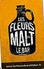 Les Fleurs du Malt le Bar menu