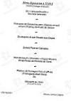 Le Vendangerot menu