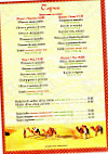 Au Soleil du Maroc menu