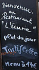 L'Écurie menu