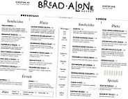 Bread Alone Bakery menu