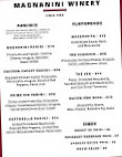 Magnanini Winery, Distillery menu