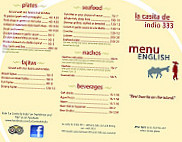 La Casita de Indio 333 menu