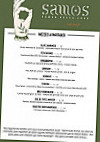 Samos Greek Food menu