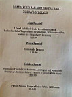 Lombardis Bar Restaurant menu