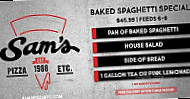 Sam's Pizza Etc menu