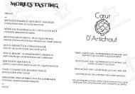 Coeur D'artichaut menu