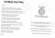 Coeur D'artichaut menu