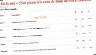 L’as De Pizz menu