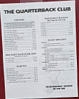 Quarterback Club menu