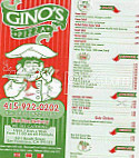 Gino's Pizza menu