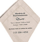 Mar Del Plata menu