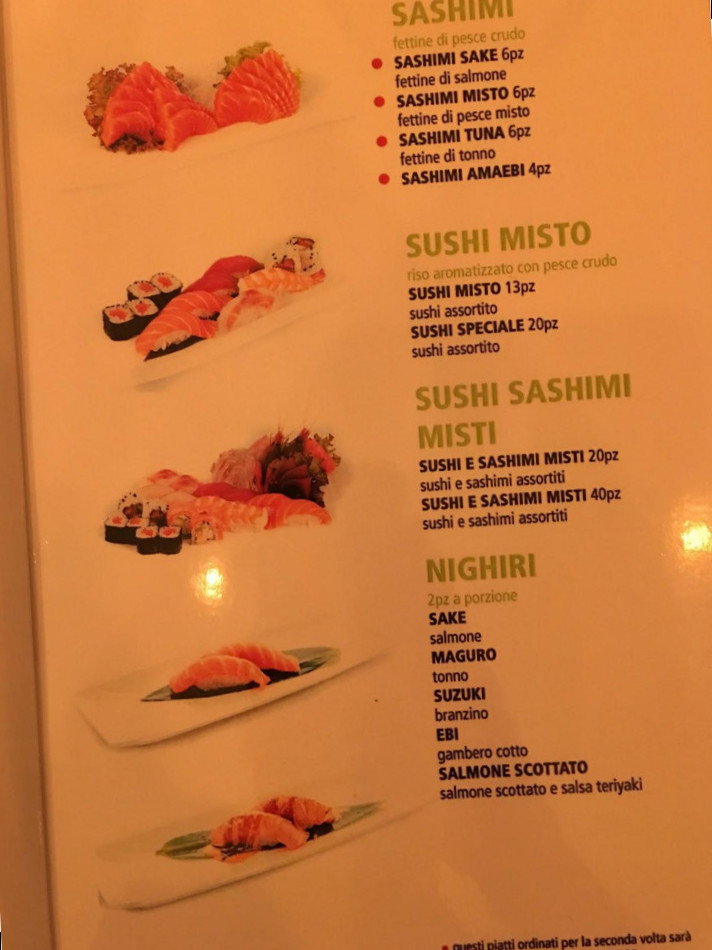 Sapporo Closed Speisekarte