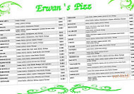 Erwan's Pizz menu