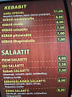 Eväspysäkki menu