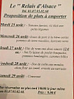 Au Relais D'alsace menu