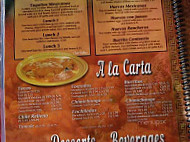 El Centenario menu