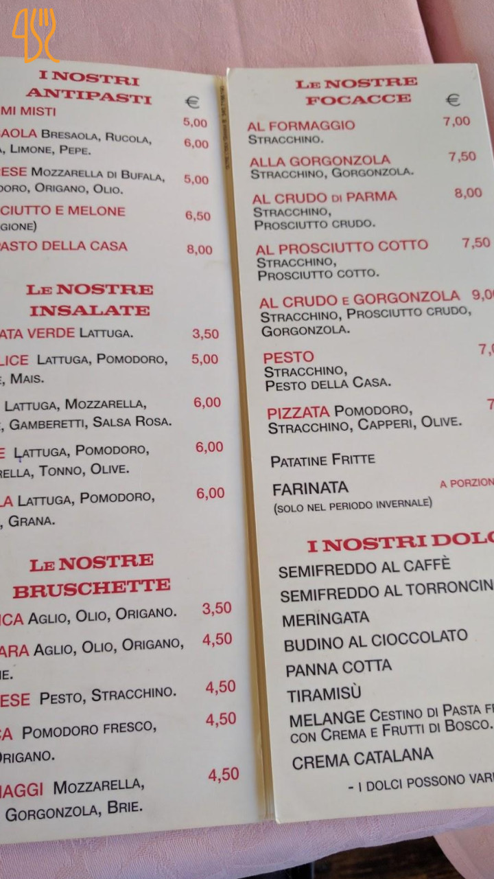 Pizzeria Caminito Carta