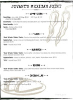 Jovany's Mexican Joint menu