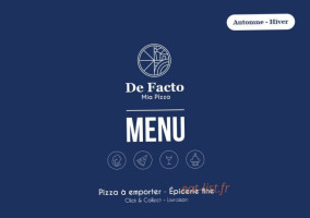 De Facto Mia Pizza menu