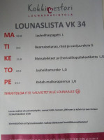 Kokkimestari menu