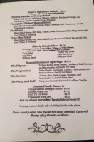 Susie K's Cafe Tea Room menu