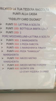 Pizzeria Duomo menu