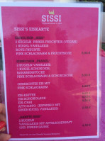 Sissi Zuckerbäckerei Café menu