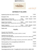 La Ferme Du Bout Des Pres menu