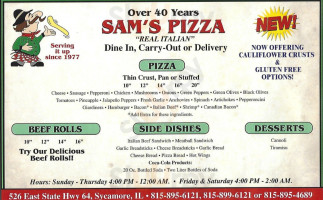 Sam's Pizza menu