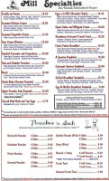 Pancake Mill menu