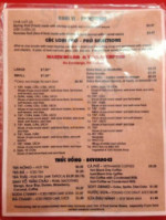 Pho VN One menu