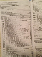 Wong's Cafe menu