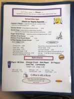 Crane Store and Cafe menu