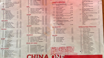 China One menu