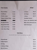 Shoe Inn menu