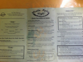 Mallie Kylas Cafe menu