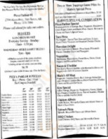 Pizza Parlour menu