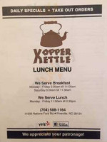 Kopper Kettle menu