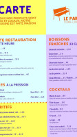 Tiers-lieu Le Parc menu