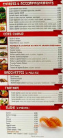 Zözö Sushi menu